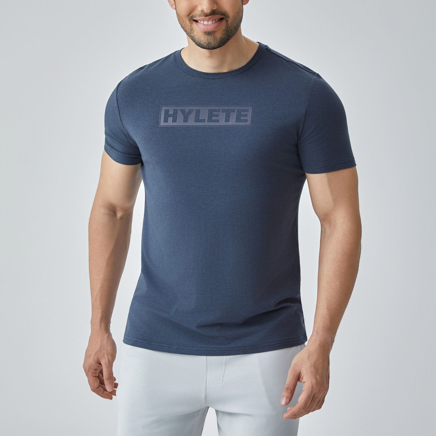 Block Logo HY-Blend Crew Tee Navy